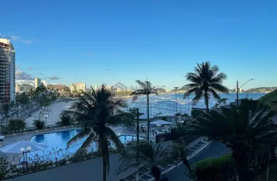 Apartamento reformado frente mar com varanda, vista mar  e lazer de clube, pitangueiras, guaruja