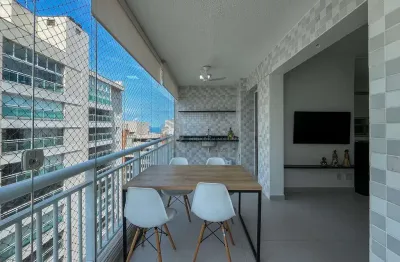 Apartamento com varanda gourmet e lazer em prédio novo na beira mar da praia das asturias, guaruja