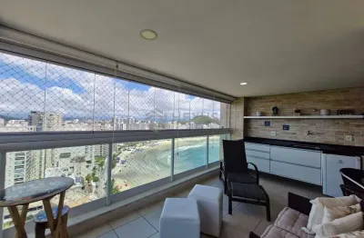 Apartamento reformado frente mar com varanda gourmet e lazer em prédio novo na praia das asturias,