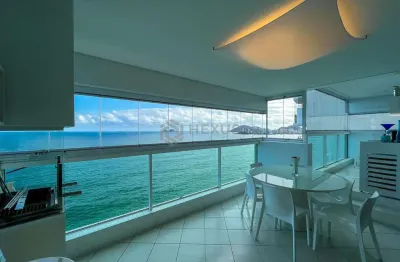 Apartamento frente mar com varanda gourmet e lazer na praia das pitangueiras, guaruja