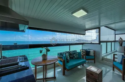 Apartamento frente mar com varanda gourmet e lazer na praia das pitangueiras, guaruja
