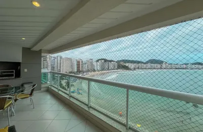 Apartamento frente mar com varanda gourmet e lazer na praia das asturias, guaruja