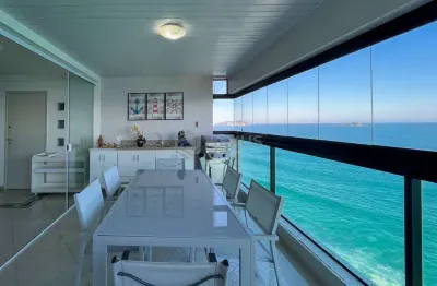 Apartamento frente mar com varanda gourmet e lazer na praia das pitangueiras, guaruja