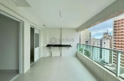 Apartamento com varanda gourmet, vista mar e lazer completo em prédio novo a uma quadra da praia da