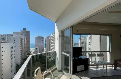 Apartamento com varanda vista mar e lazer na região da barra funda da Praia das Pitangueiras, Guaru