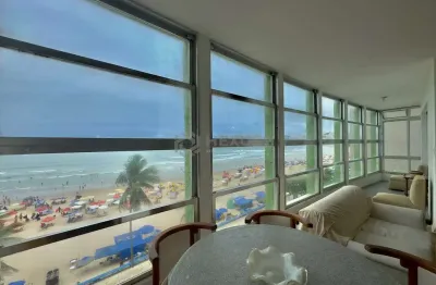 Apartamento frente mar com varanda na Praia das Pitangueiras, Guaruja