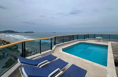 Cobertura de alto padrão com varanda vista mar e lazer na beira mar da Praia da Enseada, Guaruja