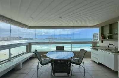 Apartamento reformado frente mar com varanda gourmet vista mar e lazer na Praia das Asturias, Guaru