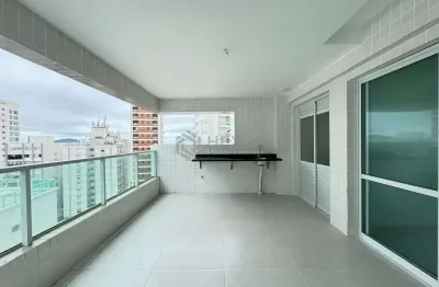 Apartamento com varanda gourmet vista mar e lazer na Praia das Asturias, Guaruja