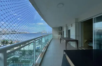 Apartamento frente mar com varanda gourmet vista mar e lazer na Praia das Asturias, Guaruja
