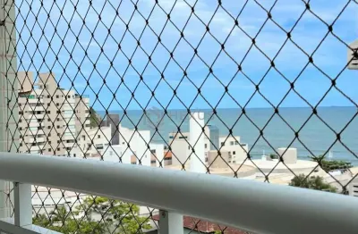 Apartamento com varanda vista mar e lazer na beira mar da Praia do Tombo, Guaruja