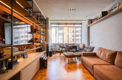 Apartamento reformado em Higienópolis, 88m², 2 quartos (1 suíte master) e hall privativo. Próximo ao Metrô Mackenzie e Angélica. Com portaria 24h.