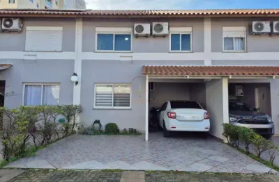 Sobrado mobiliado em condomínio com 3 dorm - área gourmet - 2 vagas, bairro  fátima- canoas