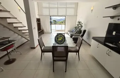 Studio com pé direito duplo alto padrão mobiliado com 02 vagas em santa lucia