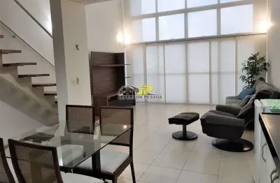 Studio com pé direito duplo alto padrão mobiliado com 02 vagas em santa lucia