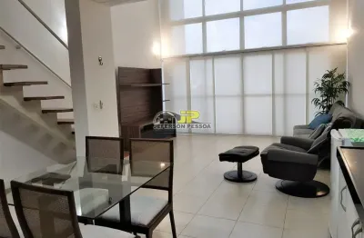 Studio com pé direito duplo alto padrão mobiliado 02 vagas em santa lucia
