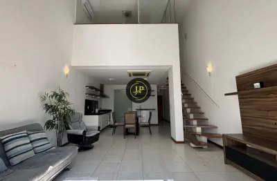 Studio com pé direito duplo alto padrão mobiliado 02 vagas em santa lucia