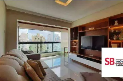 Apartamento com 3 dormitórios à venda, 143 m² -  ponta da praia - santos/sp