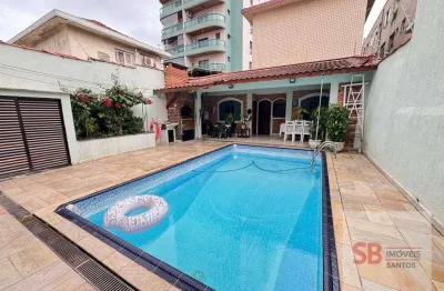 Sobrado com 4 dormitórios à venda, 380 m² por r$ 2.500.000,00 - embaré - santos/sp