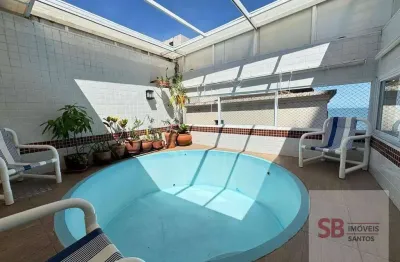 Cobertura com 3 dormitórios à venda, 330 m² por r$ 1.600.000 - piscina  embaré - santos/sp