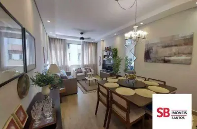 Apartamento com 3 dormitórios à venda, 116 m² por r$ 770.000,00 - boqueirão - santos/sp