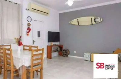 Apartamento com 2 dormitórios à venda, 79 m² - boqueirão - santos/sp