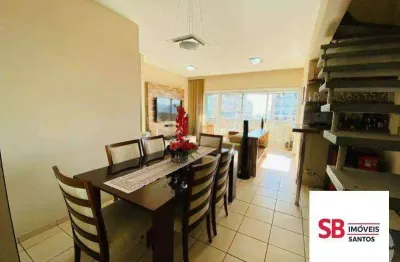 Apartamento duplex com 3 dormitórios à venda, 160 m² por r$ 990.000 - boqueirão - santos/sp