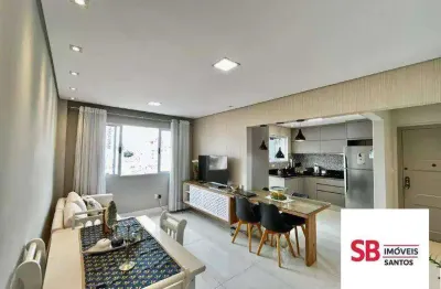Apartamento com 2 dormitórios à venda, 70 m² por r$ 550.000 - aparecida - santos/sp