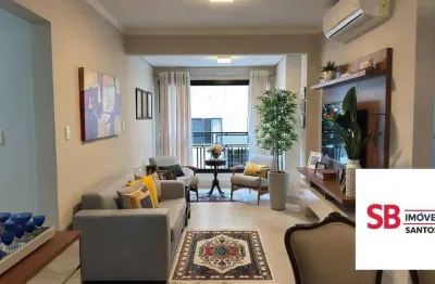 Apartamento com 2 dormitórios à venda, 101 m² por r$ 1.085.000,00 - boqueirão - santos/sp