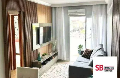Apartamento com 2 dormitórios à venda, 75 m² por r$ 610.000,00 - marapé - santos/sp