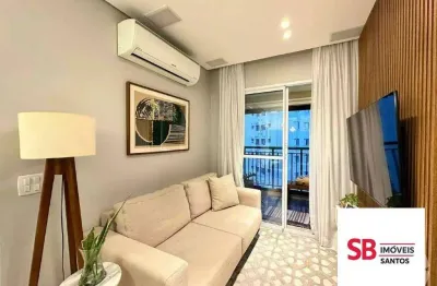 Apartamento com 2 dormitórios à venda, 62 m² por r$ 755.000,00 - marapé - santos/sp