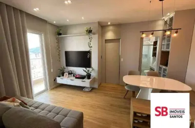 Apartamento com 1 dormitório à venda, 44 m² por r$ 640.000,00 - campo grande - santos/sp