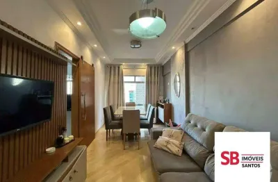 Apartamento com 2 dormitórios à venda, 124 m² por r$ 565.000,00 - campo grande - santos/sp