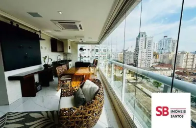 Apartamento com 2 dormitórios à venda, 127 m² por r$ 2.000.000,00 - boqueirão - santos/sp