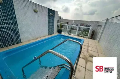 Cobertura com 4 dormitórios à venda, 255 m² por r$ 1.700.000,00 - boqueirão - santos/sp