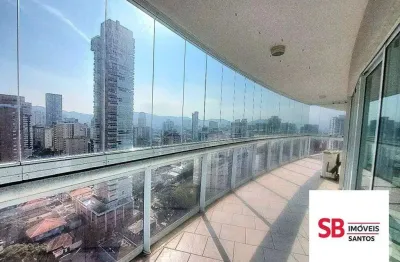 Apartamento com 3 dormitórios à venda, 162 m² por r$ 1.700.000,00 - boqueirão - santos/sp