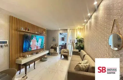 Apartamento com 3 dormitórios à venda, 81 m² por r$ 1.300.000,00 - boqueirão - santos/sp