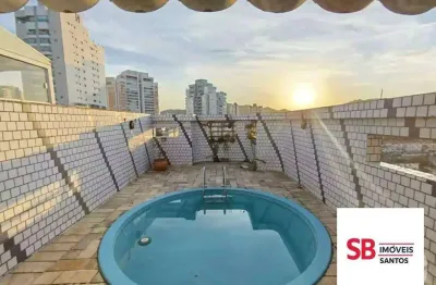 Cobertura com 2 dormitórios à venda, 160 m² por r$ 1.100.000,00 - gonzaga - santos/sp