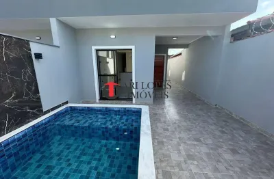 Casa nova com piscina e acabamento moderno – 2 dormitórios