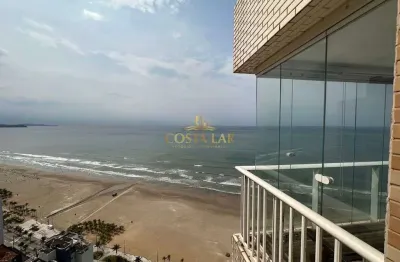 Apê frente mar, mobiliado, com 2 quartos e lazer completo - mirim, praia grande!