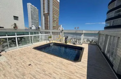 Cobertura com 260m² úteis, 3 quartos, 2 vagas na guilhermina - praia grande!