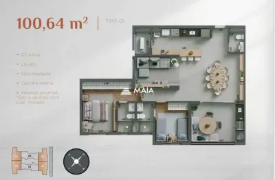 Apartamento com 3 quartos à venda no Jardim do Lago, Uberaba 