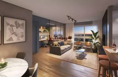 Apartamento de 02 dormitórios. 59m² privativos, churrasqueira e vaga, com suíte