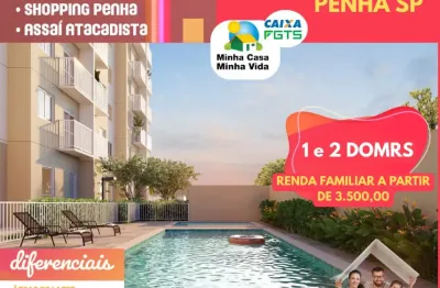 Apartamento com 1 e 2 dorm. com vaga  na Penha
