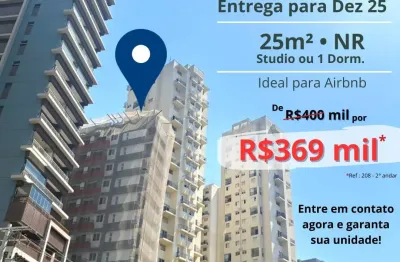 Apartamento 25m² - para morar ou investir -  pé no metrô - entrega dez25
