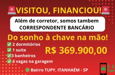 Casa no bairro   balneario tupy itanhaém com financiamento na hora