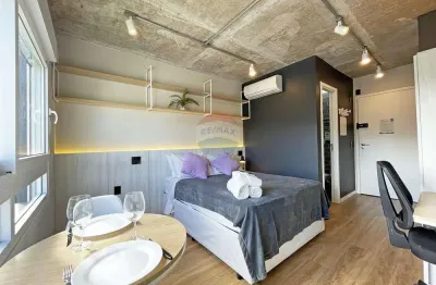 Apartamento stúdio , mobiliado, decorado e equipado, pronto para morar ou investimento., na rua dona eugênia, n. 415, bairro santa cecilia.