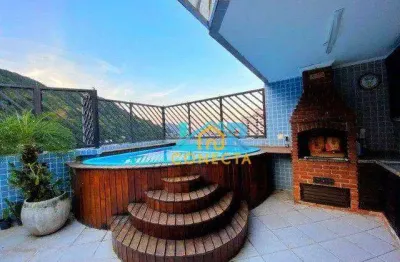 Cobertura com 3 dormitórios à venda, 176 m² por r$ 799.000,00 - marapé - santos/sp