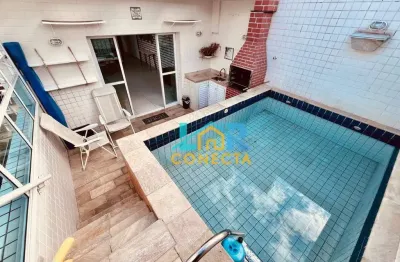 Cobertura com 3 dormitórios à venda, 208 m² por r$ 1.290.000,00 - marapé - santos/sp