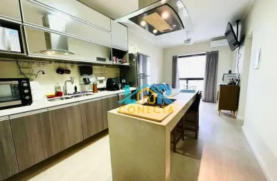 Flat com 1 dormitório, 46 m² - venda por r$ 280.000,00 ou aluguel por r$ 3.400,00/mês - itararé - são vicente/sp